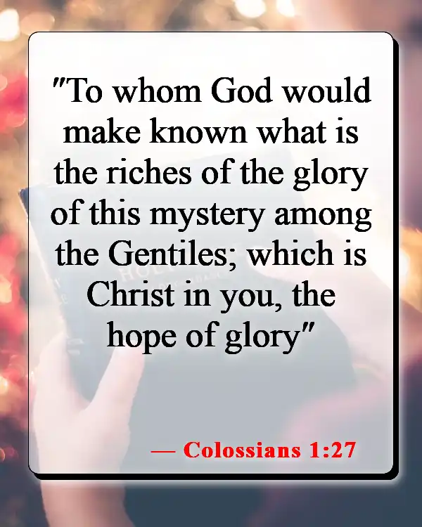Bible Verse About Not Losing Hope (Colossians 1:27)