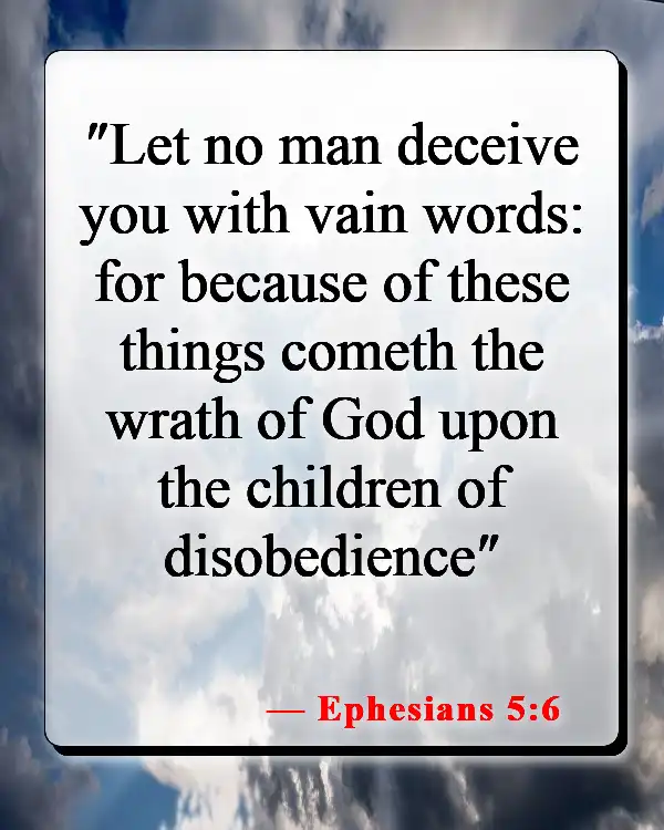 Bible Verses About Consequences Of Disobedience (Ephesians 5:6)