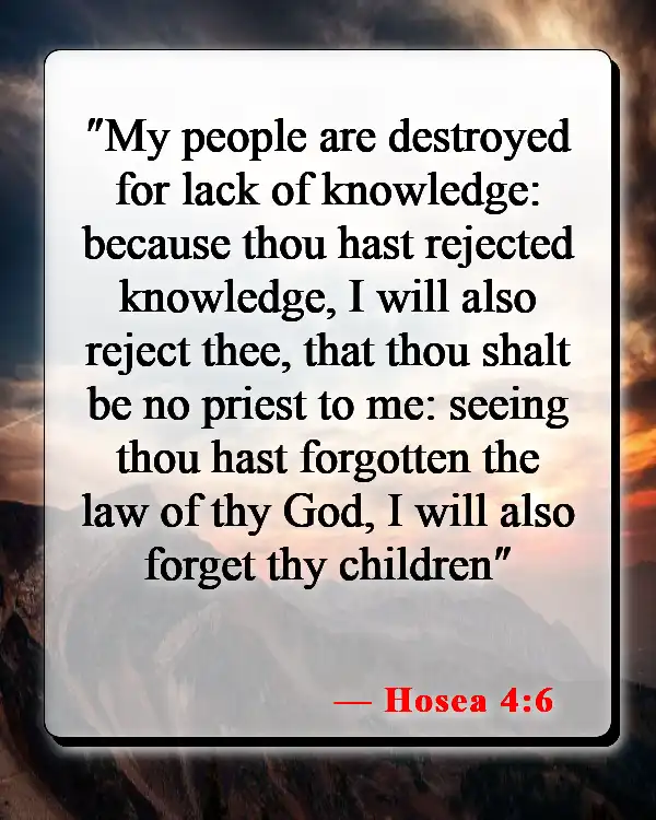 Bible Verses About Consequences Of Disobedience (Hosea 4:6)