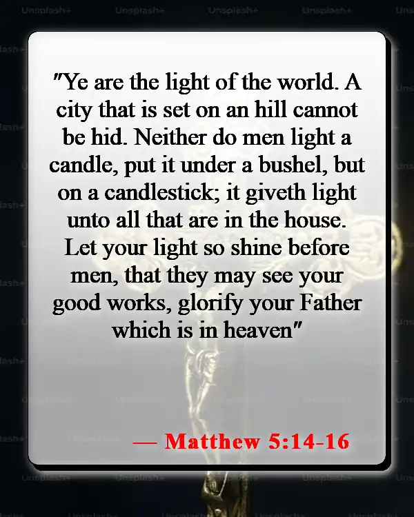 Bible Verses About Telling Others About Jesus (Matthew 5:14-16)