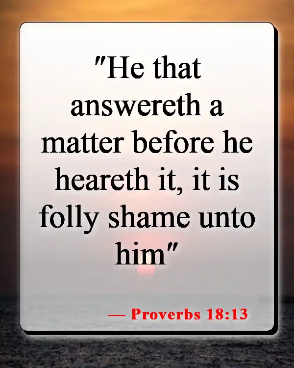 Bible Verses About Healing A Marriage (Proverbs 18:13)